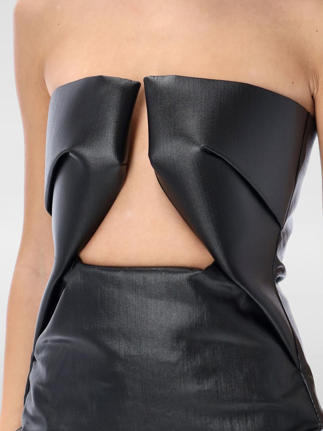 rick owens black leather dress Rick Owens Asymmetric-neck Sequinned Maxi Dress