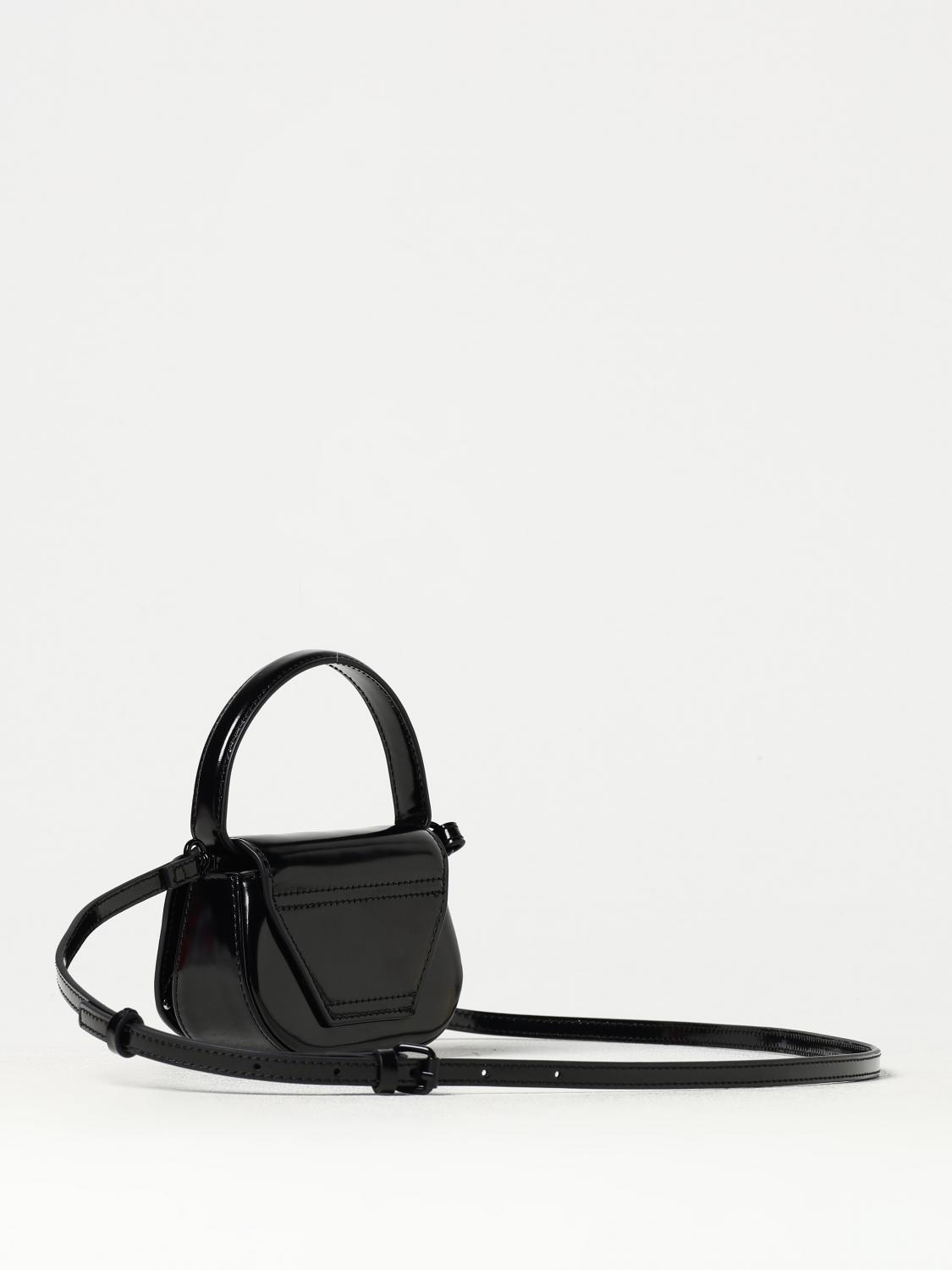 DIESEL BORSA MINI: Borsa 1-DR-XS-S Diesel in vernice laminata , Nero - Img 3