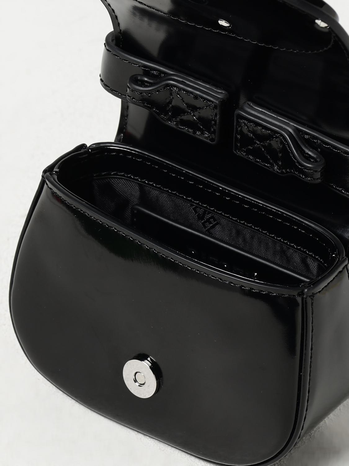 DIESEL BORSA MINI: Borsa 1-DR-XS-S Diesel in vernice laminata , Nero - Img 5