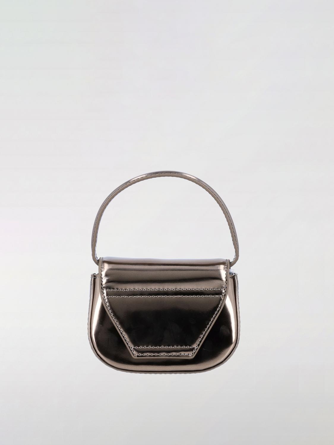 DIESEL BORSA MINI: Borsa 1-DR-XS-S Diesel in vernice laminata , Oro - Img 2