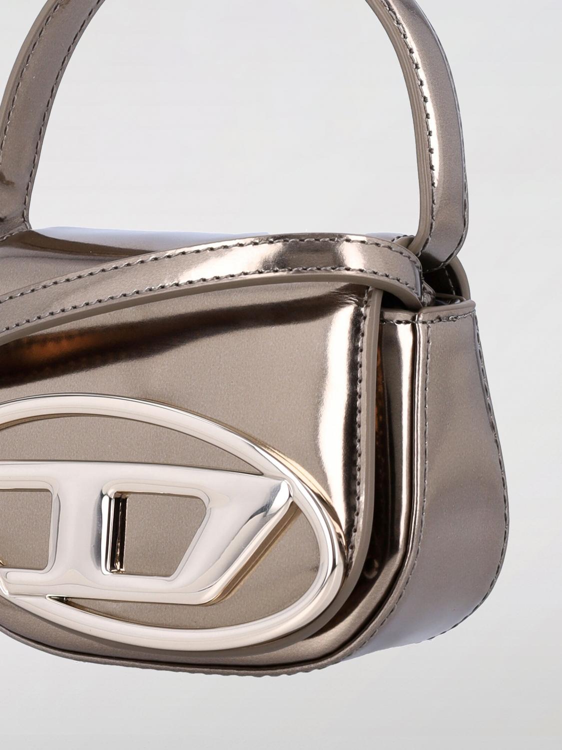 DIESEL BORSA MINI: Borsa 1-DR-XS-S Diesel in vernice laminata , Oro - Img 3