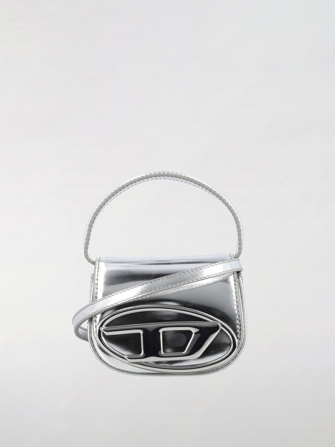DIESEL BORSA MINI: Borsa 1-DR-XS-S Diesel in vernice laminata , Argento - Img 1