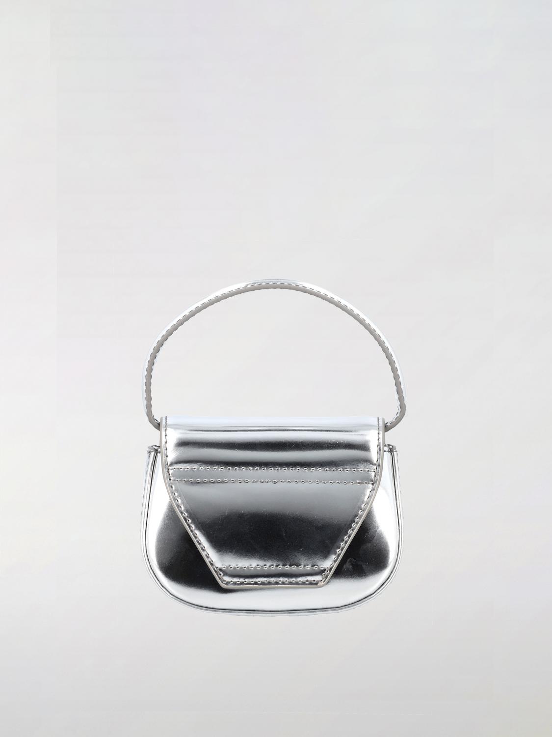 DIESEL BORSA MINI: Borsa 1-DR-XS-S Diesel in vernice laminata , Argento - Img 2