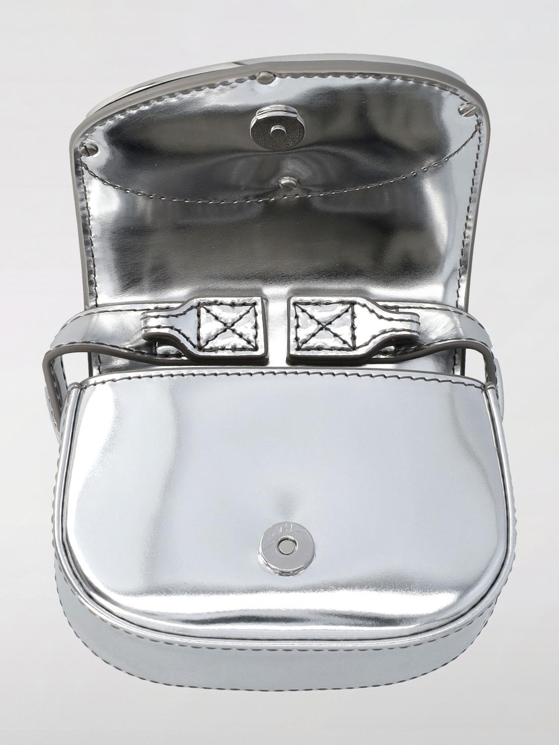 DIESEL BORSA MINI: Borsa 1-DR-XS-S Diesel in vernice laminata , Argento - Img 4