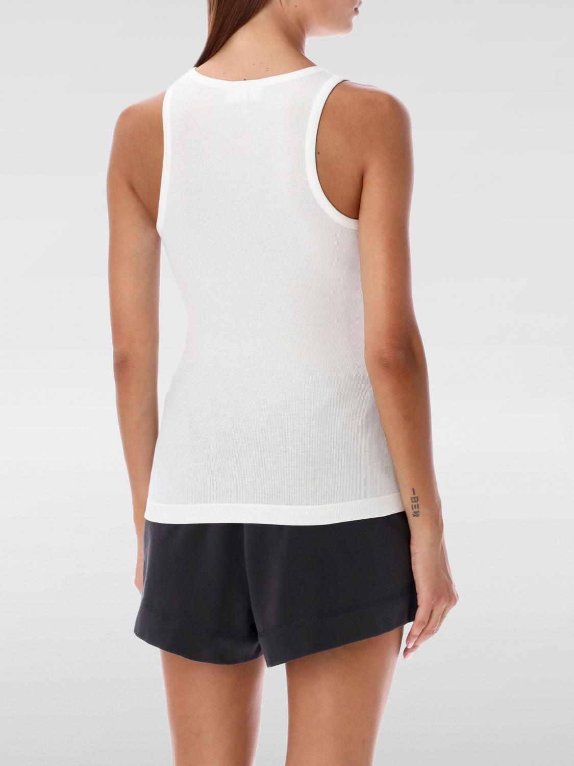GANNI TOP: Top Ganni in cotone stretch , Bianco - Img 2