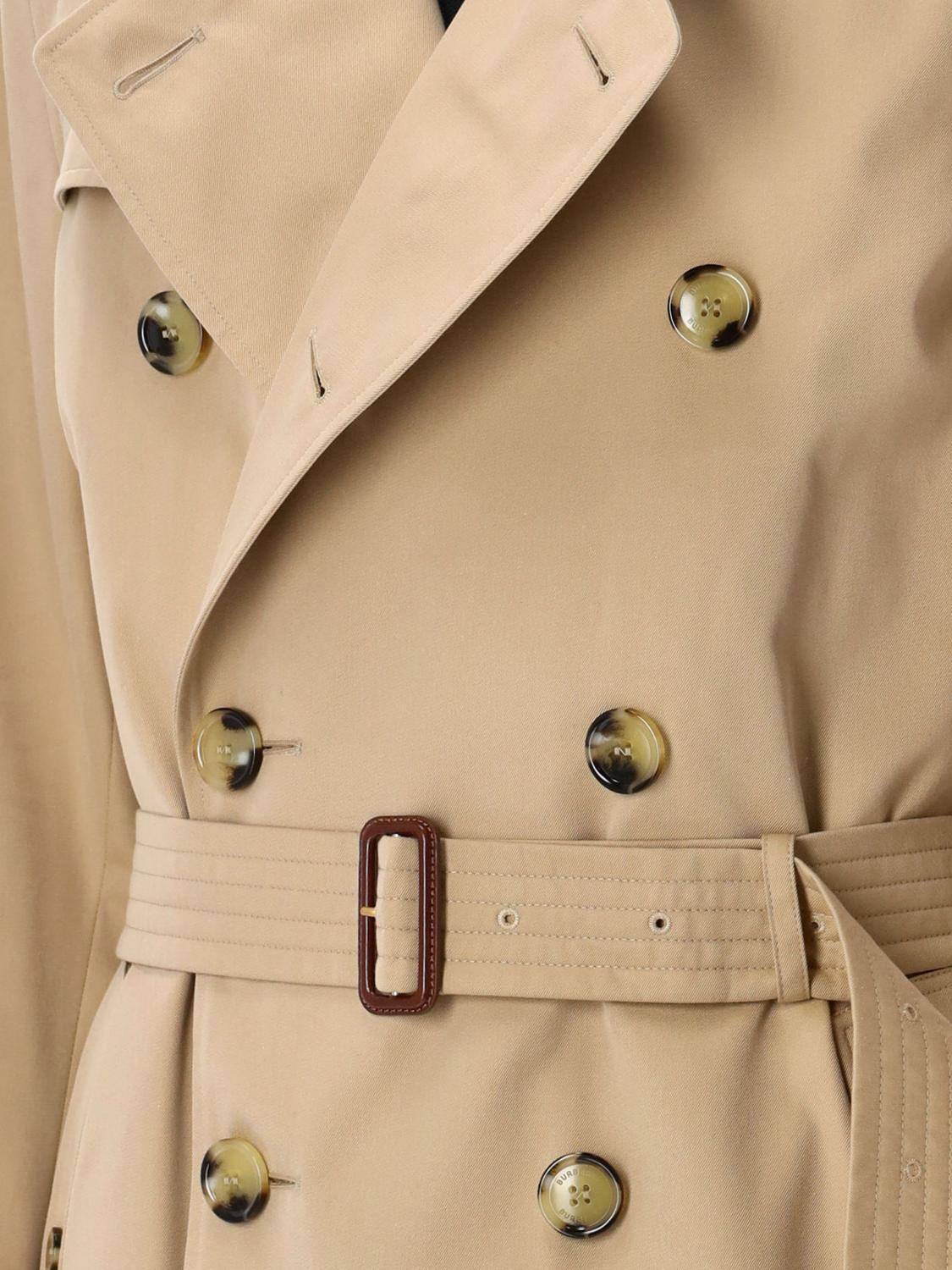 BURBERRY JACKET: Burberry double-breasted cotton trench coat, Honey - Img 3