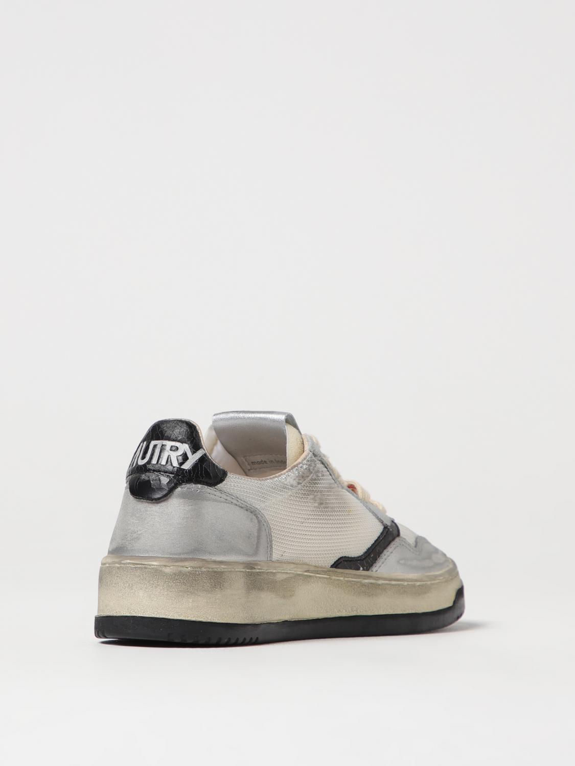 AUTRY SNEAKERS: Sneakers Super Vintage Autry in mesh e pelle laminata used , Argento - Img 3