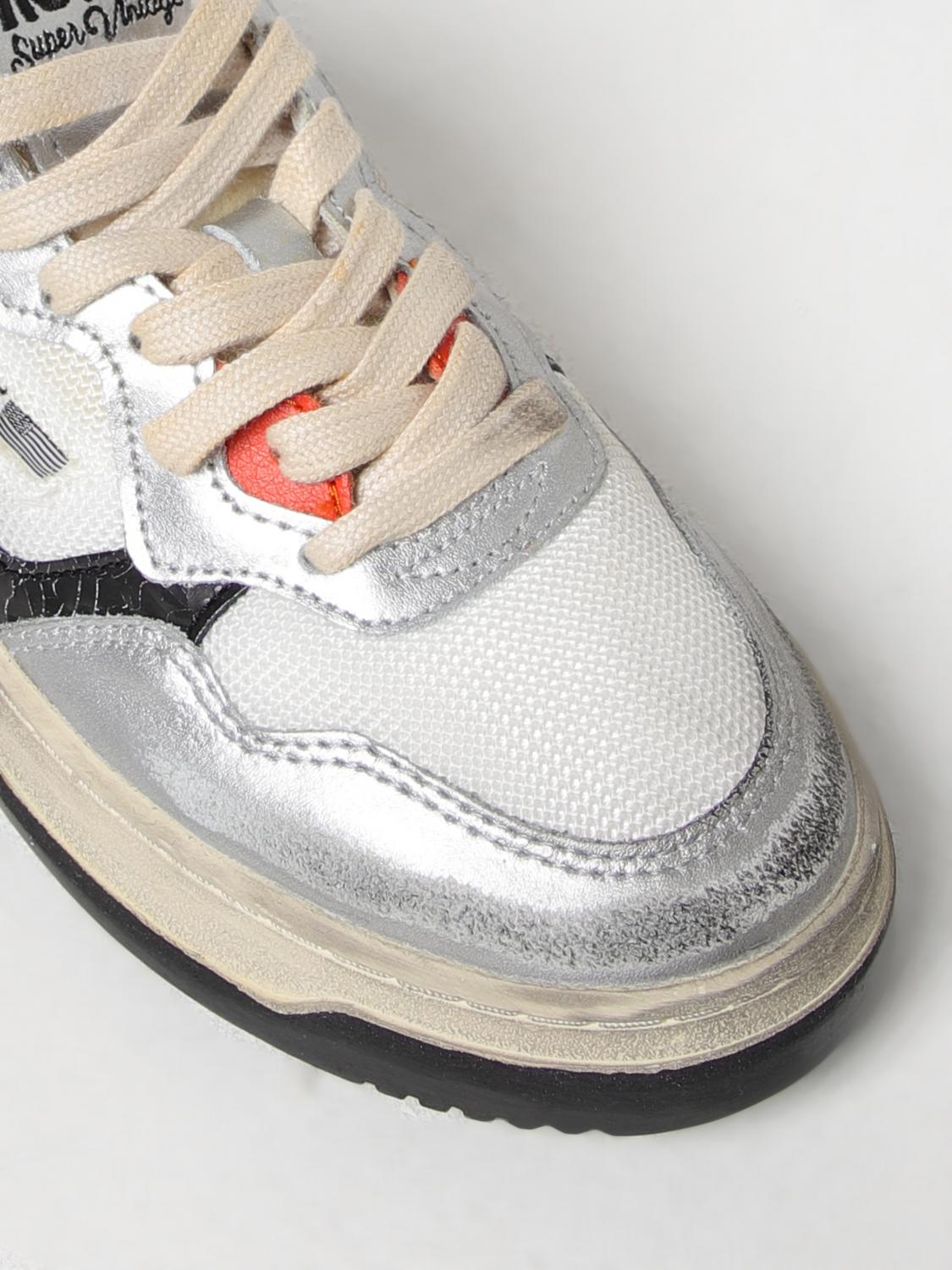 AUTRY SNEAKERS: Sneakers Super Vintage Autry in mesh e pelle laminata used , Argento - Img 4
