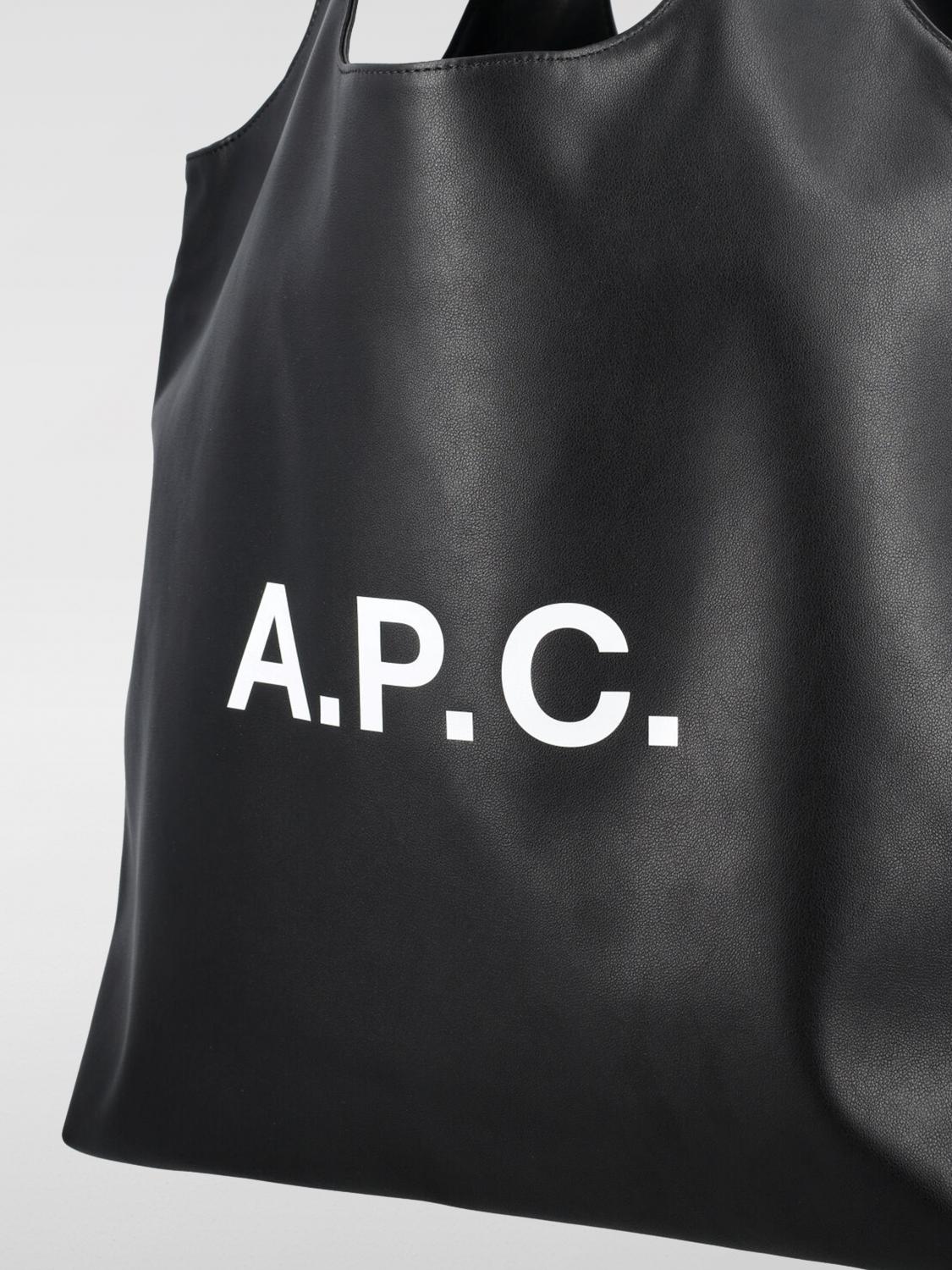 A.P.C. BORSA A TRACOLLA: Borsa a spalla Ninon con logo A.P.C. in pelle sintetica, Nero - Img 3