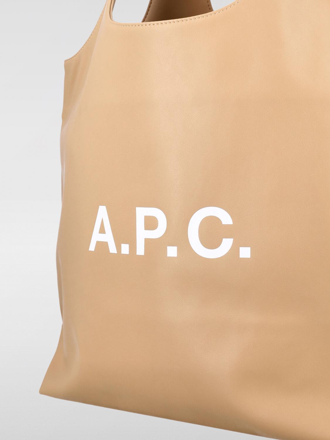 A.P.C. BORSA A TRACOLLA: Borsa a spalla Ninon con logo A.P.C. in pelle sintetica, Sabbia - Img 3