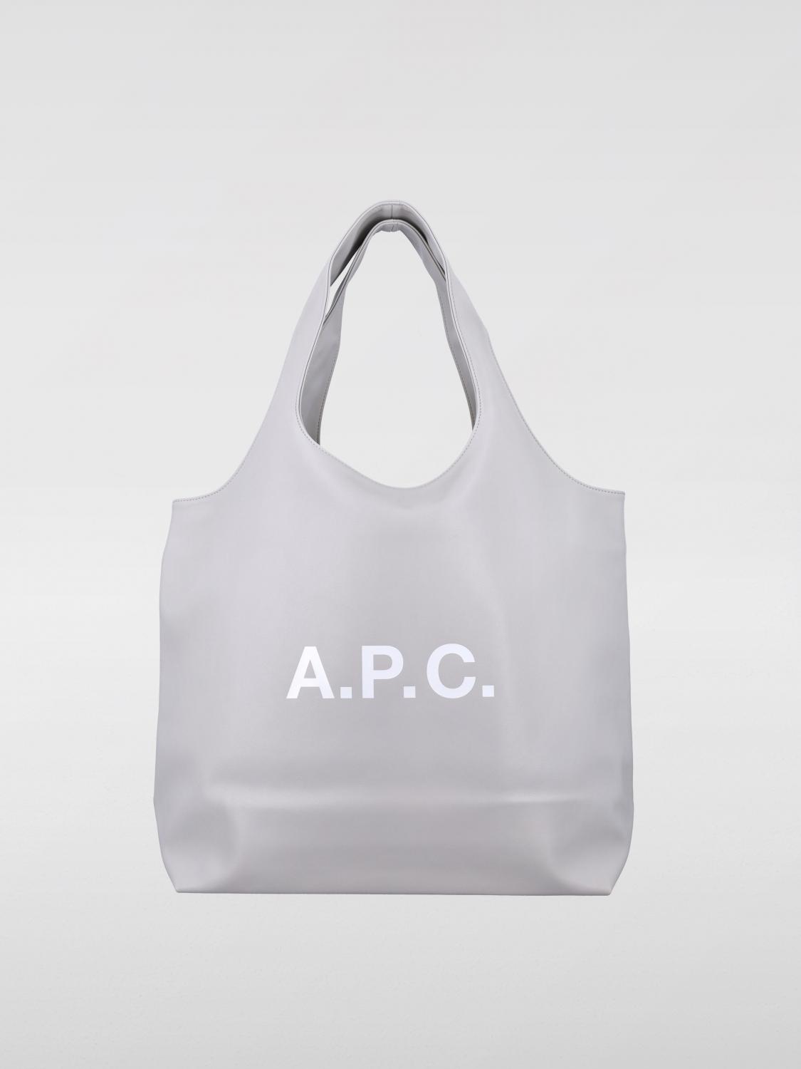 A.P.C. BORSA A TRACOLLA: Borsa a spalla Ninon con logo A.P.C. in pelle sintetica, Mastice - Img 1