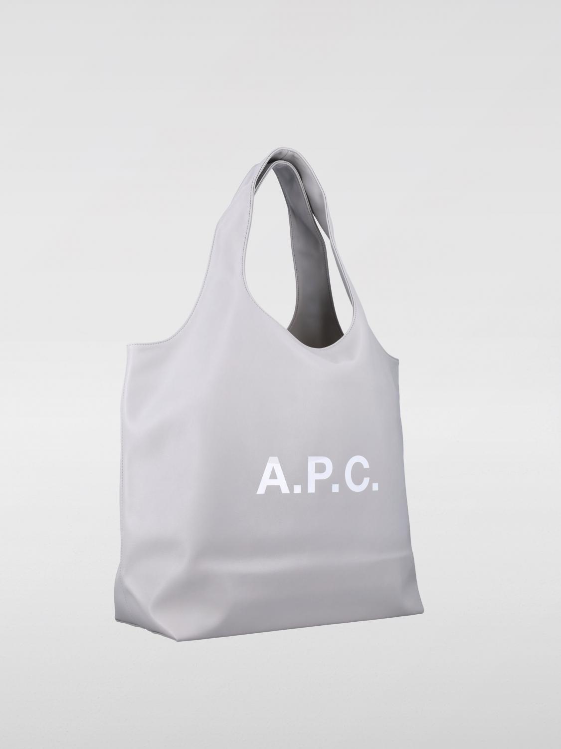 A.P.C. BORSA A TRACOLLA: Borsa a spalla Ninon con logo A.P.C. in pelle sintetica, Mastice - Img 3
