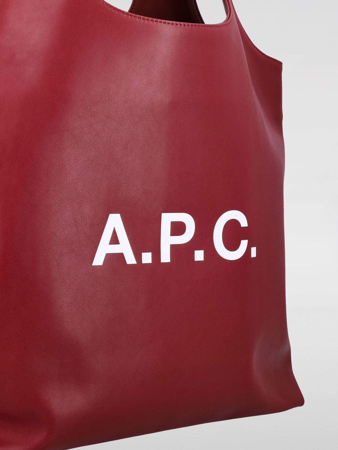 A.P.C. BORSA A TRACOLLA: Borsa a spalla Ninon con logo A.P.C. in pelle sintetica, Vino - Img 3