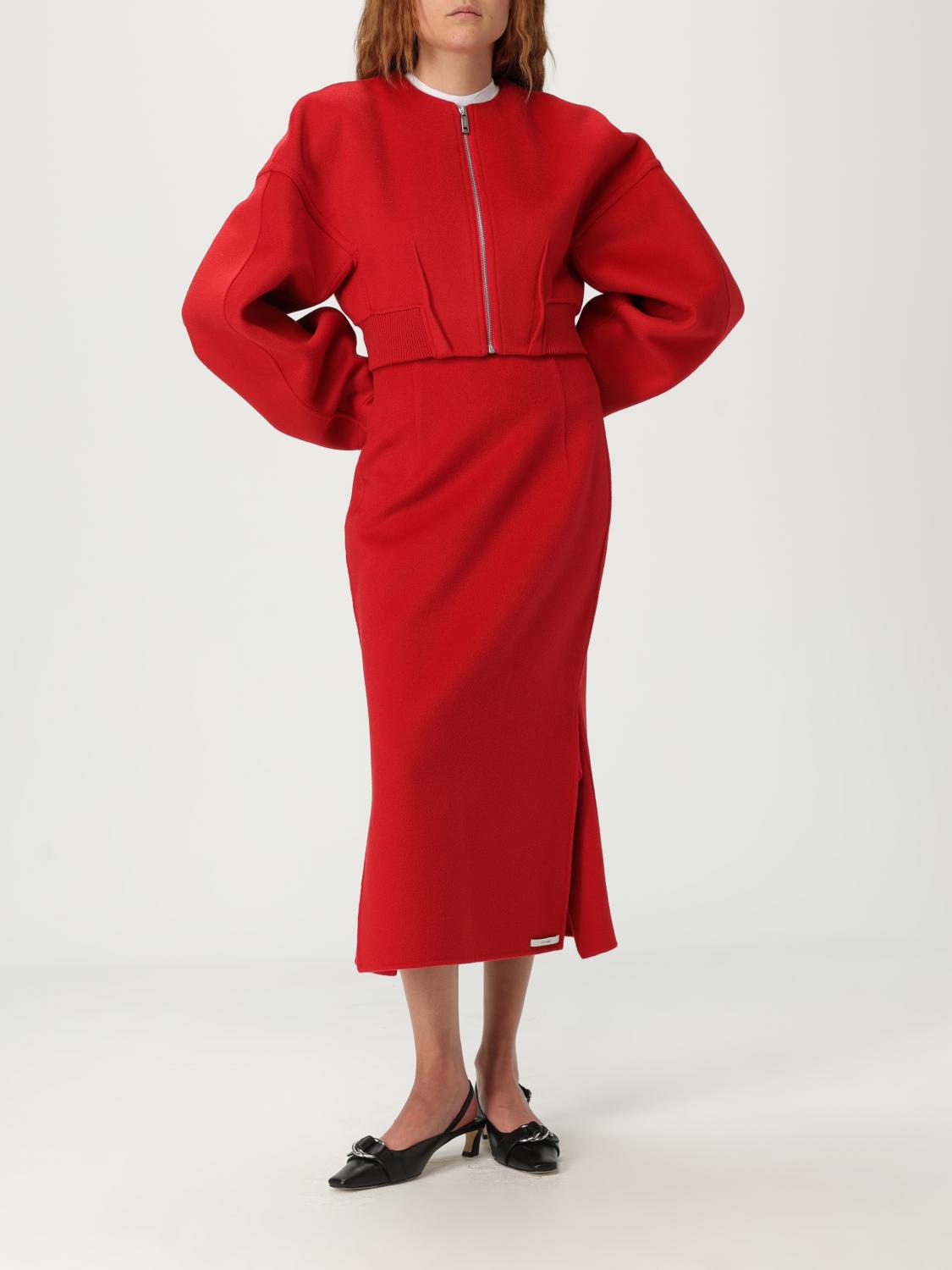 SPORTMAX GIACCA: Bomber in lana vergine Sportmax, Rosso - Img 2