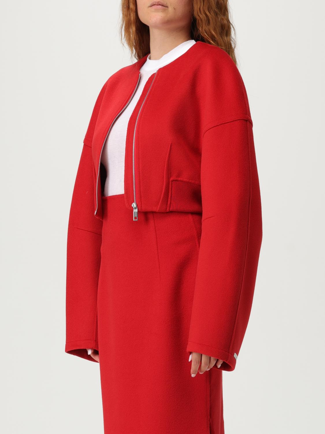 SPORTMAX GIACCA: Bomber in lana vergine Sportmax, Rosso - Img 4