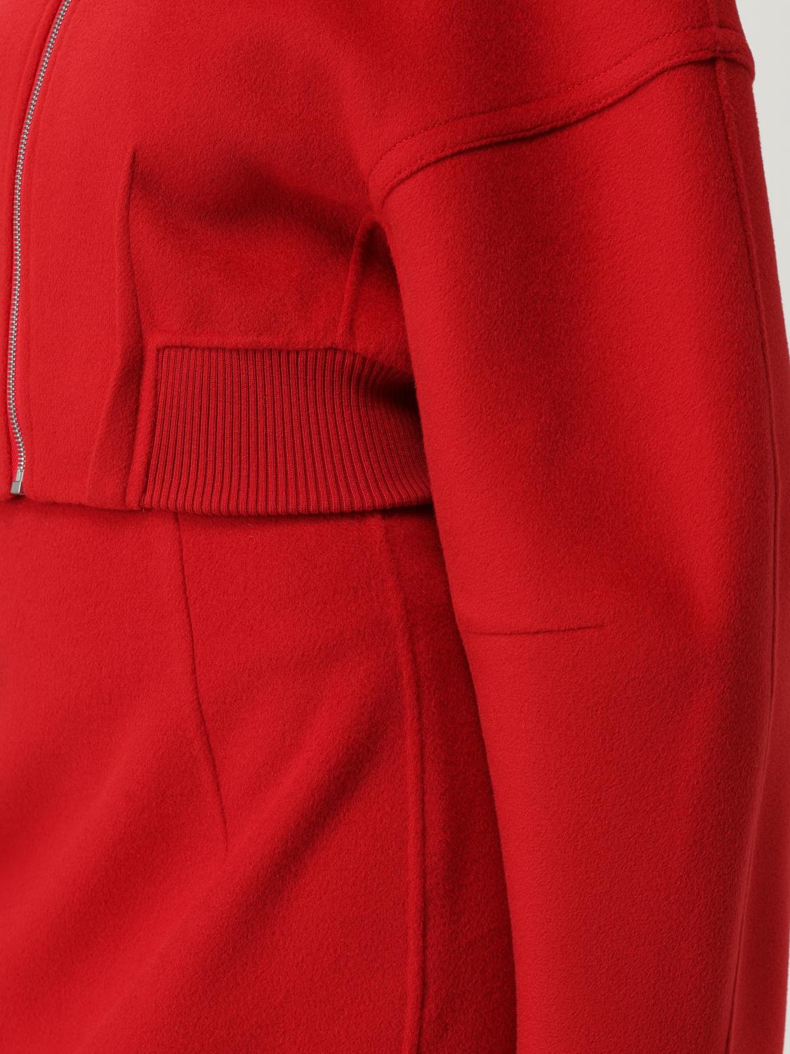 SPORTMAX GIACCA: Bomber in lana vergine Sportmax, Rosso - Img 5