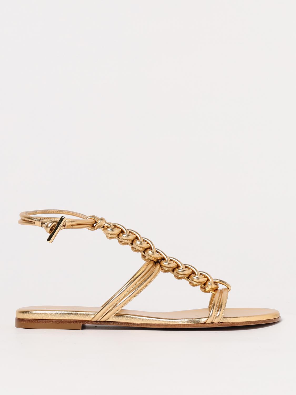 GIANVITO ROSSI FLAT SANDAL: Flat sandals woman Gianvito Rossi, Gold - Img 1