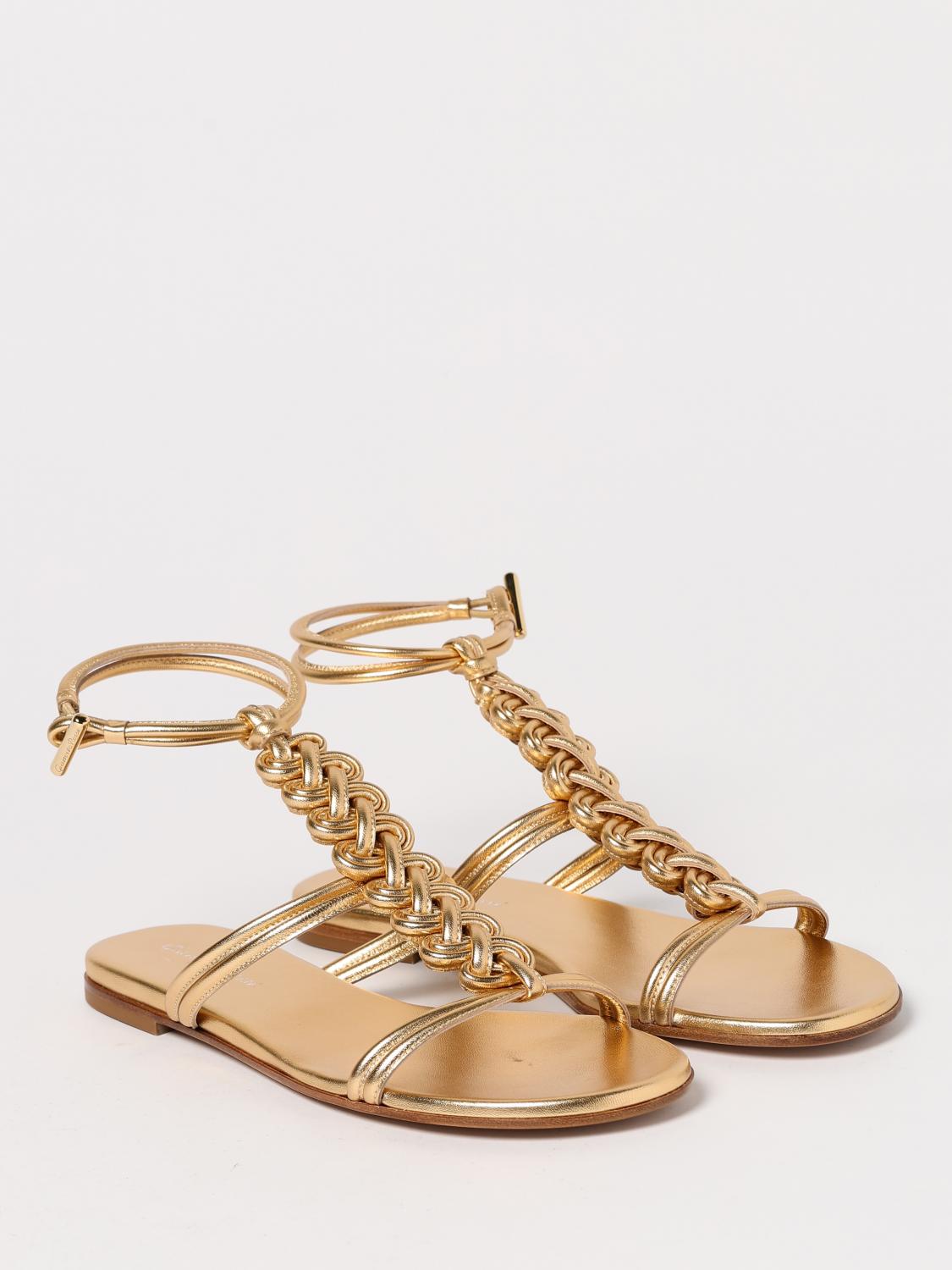 GIANVITO ROSSI FLAT SANDAL: Flat sandals woman Gianvito Rossi, Gold - Img 2