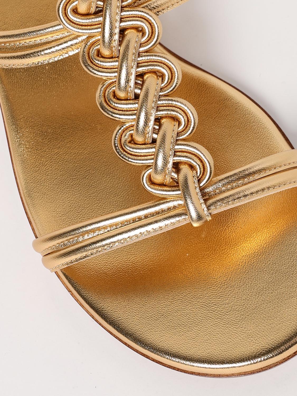 GIANVITO ROSSI FLAT SANDAL: Flat sandals woman Gianvito Rossi, Gold - Img 4