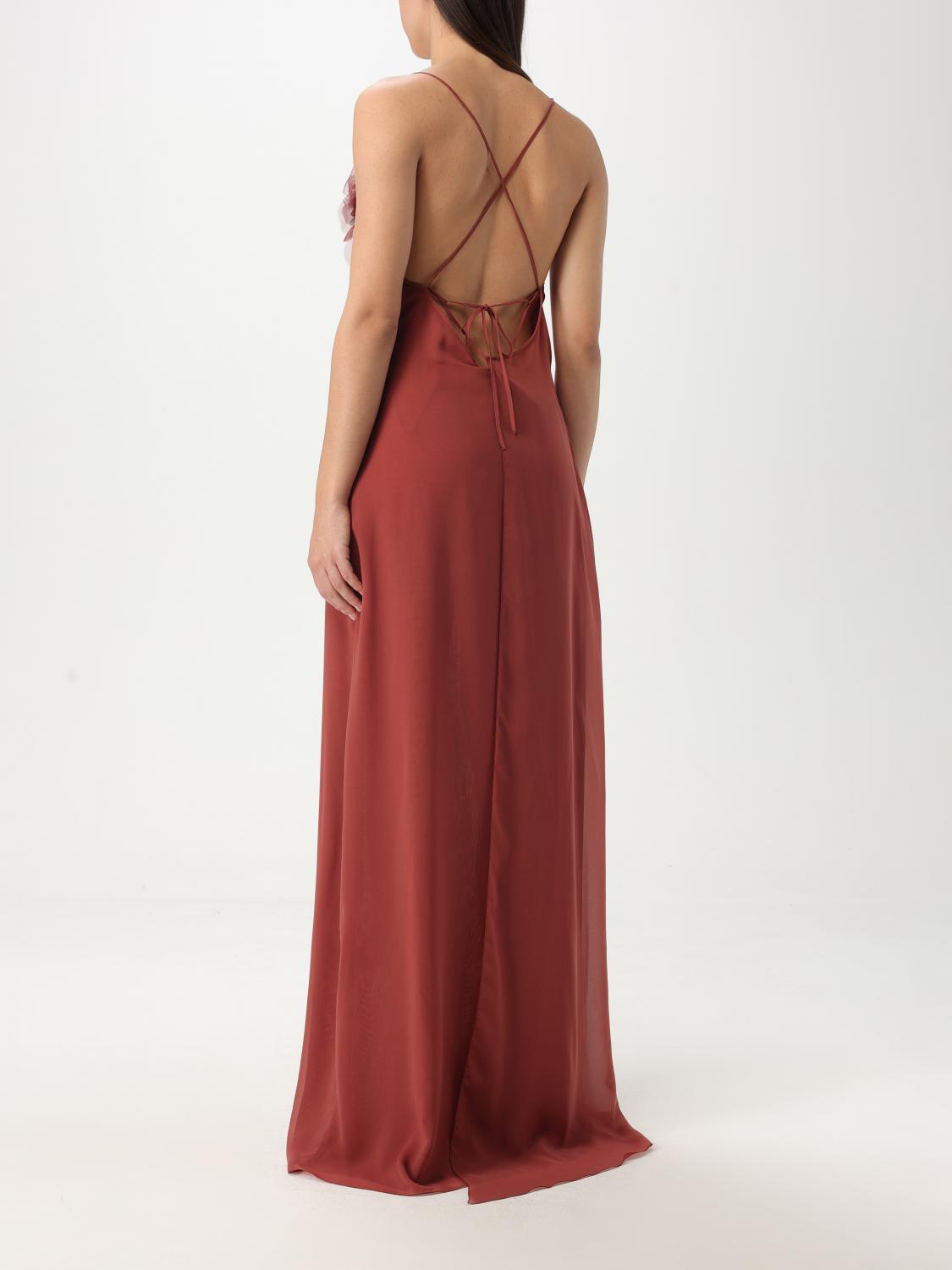 blumarine brown dress Blumarine Brown Ruffles Maxi Dress Blumarine