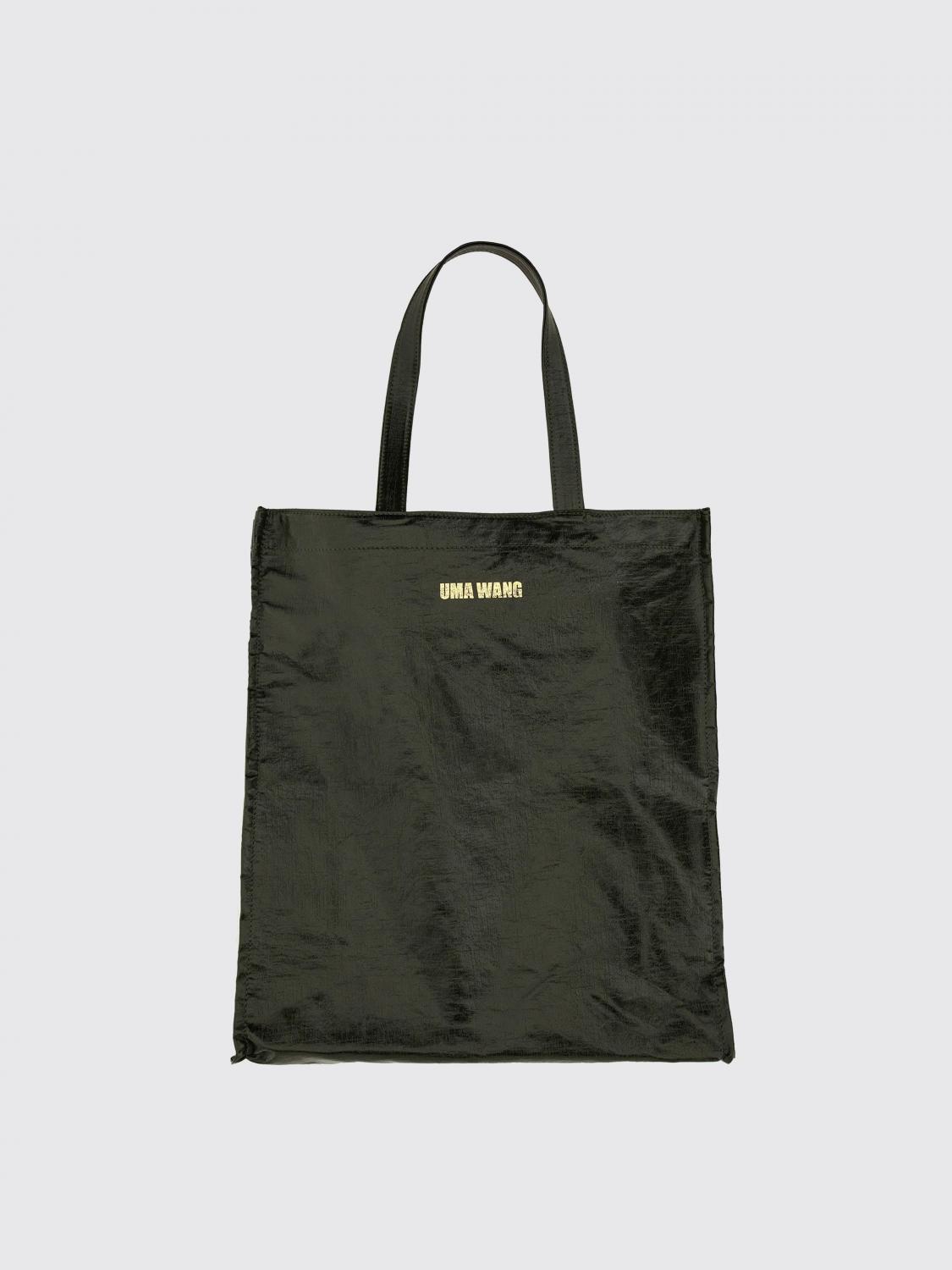 UMA WANG BORSA TOTE: Borsa a mano tote in lino Uma Wang, Verde - Img 1
