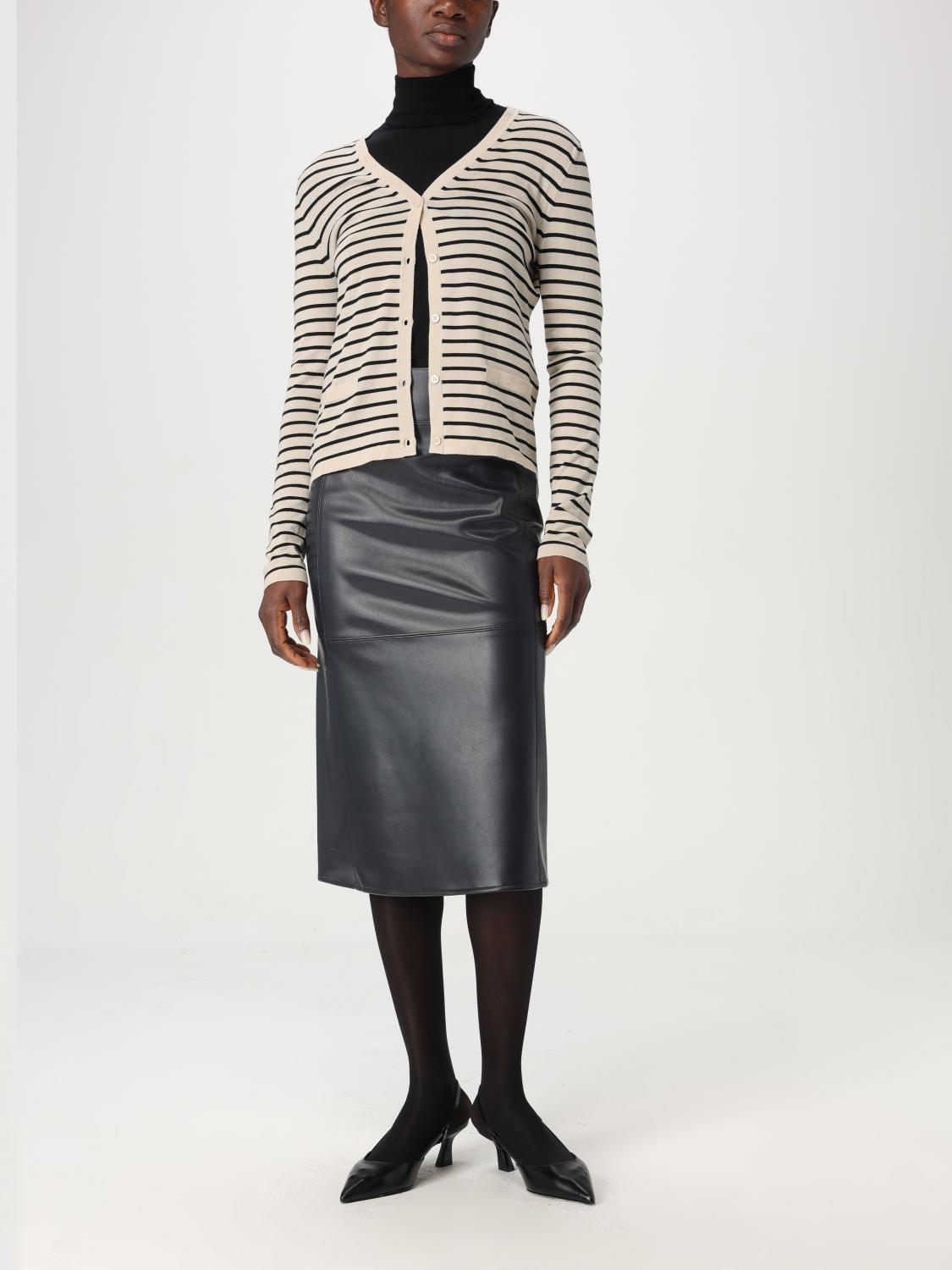 MAX MARA GONNA: Gonna midi Max Mara in pelle sintetica , Nero - Img 2