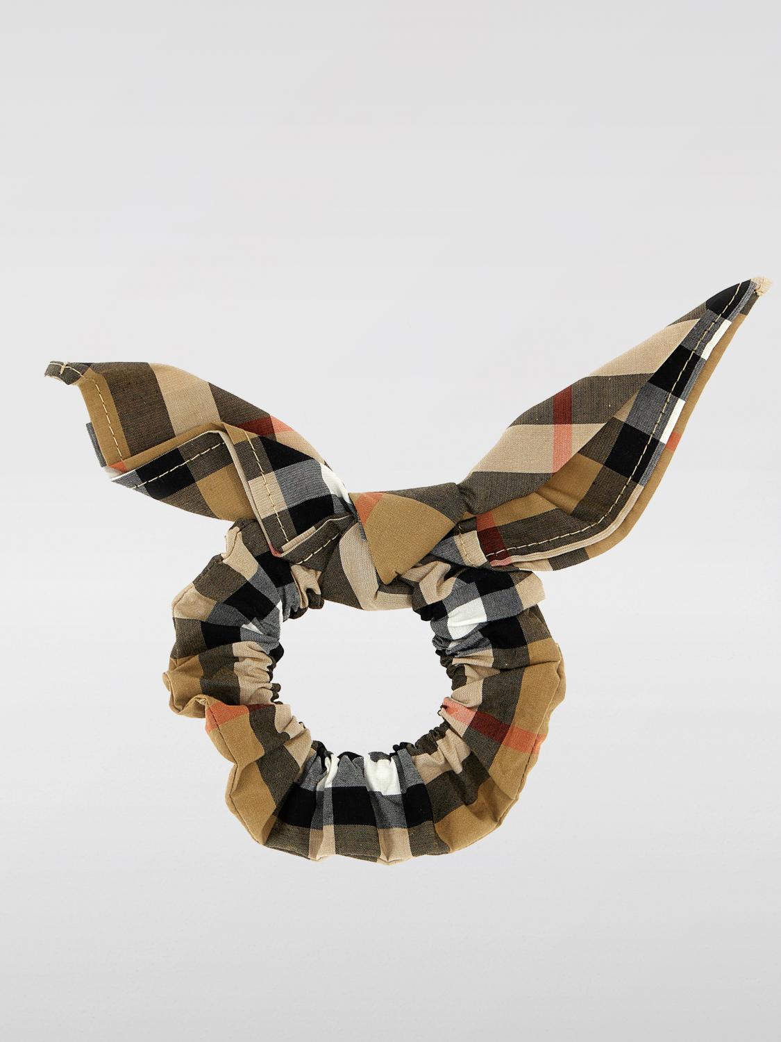 BURBERRY FERMACAPELLI: Elastico per capelli Burberry in cotone con stampa Vintage Check , Fantasia - Img 2