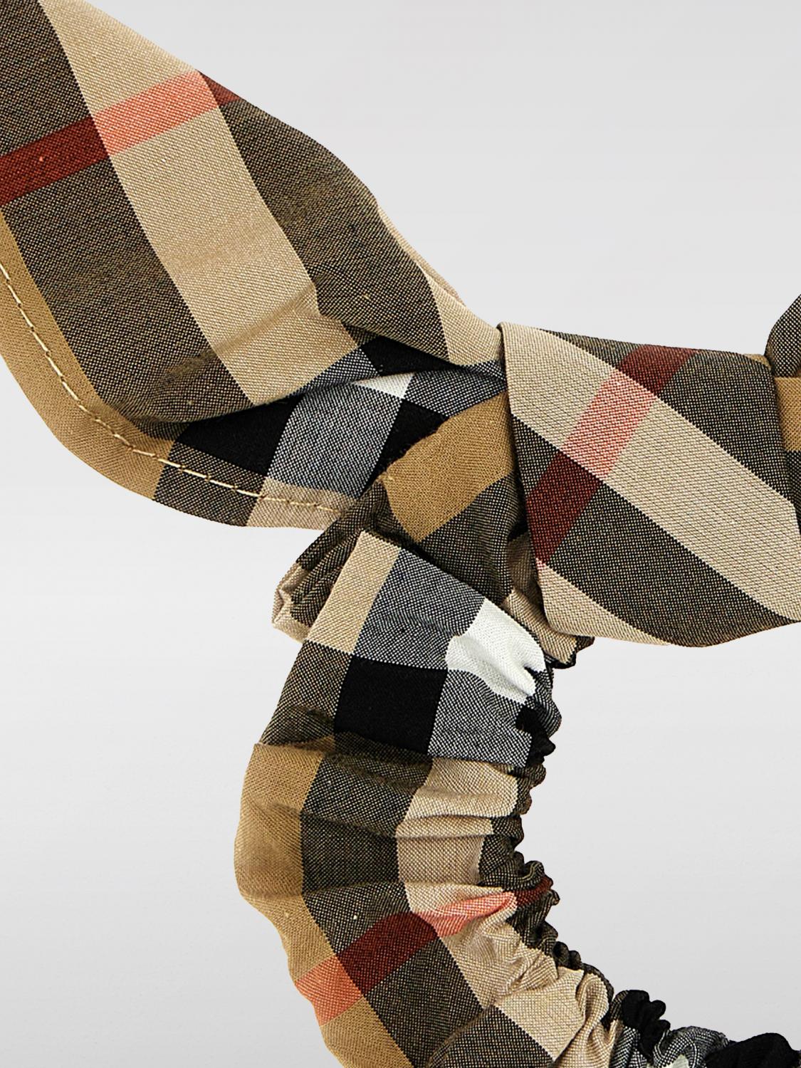 BURBERRY FERMACAPELLI: Elastico per capelli Burberry in cotone con stampa Vintage Check , Fantasia - Img 3
