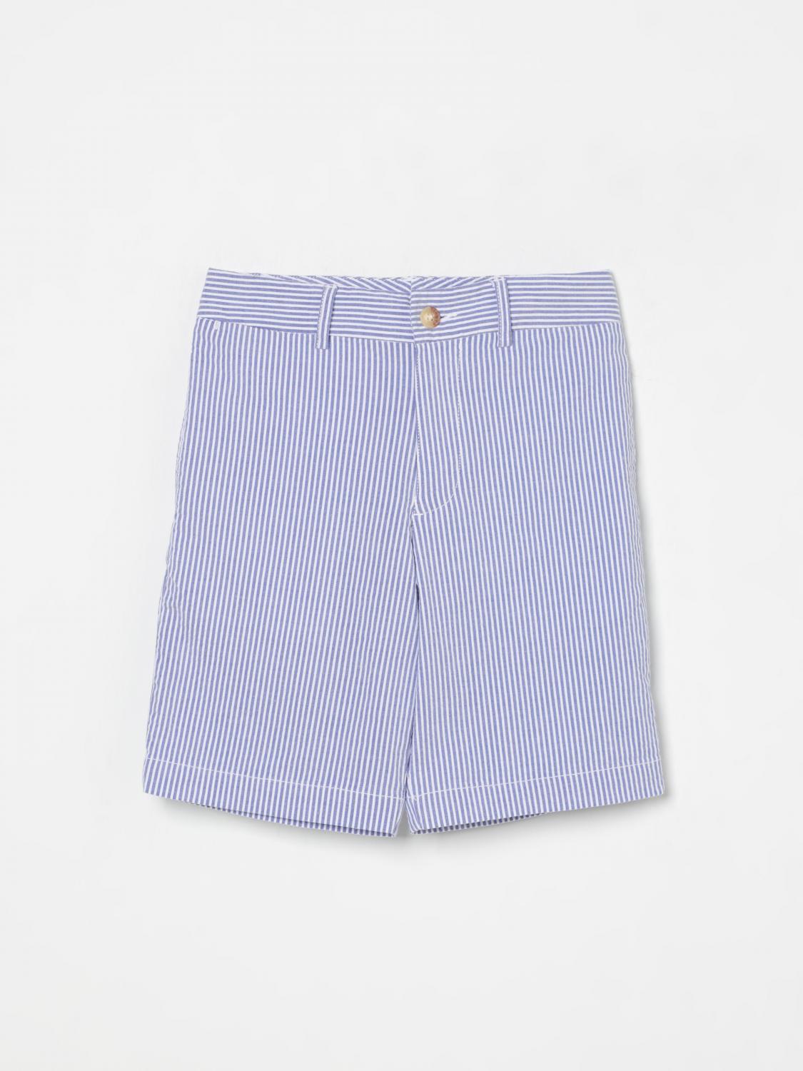 POLO RALPH LAUREN SHORTS: Polo Ralph Lauren striped cotton shorts, Blue - Img 1