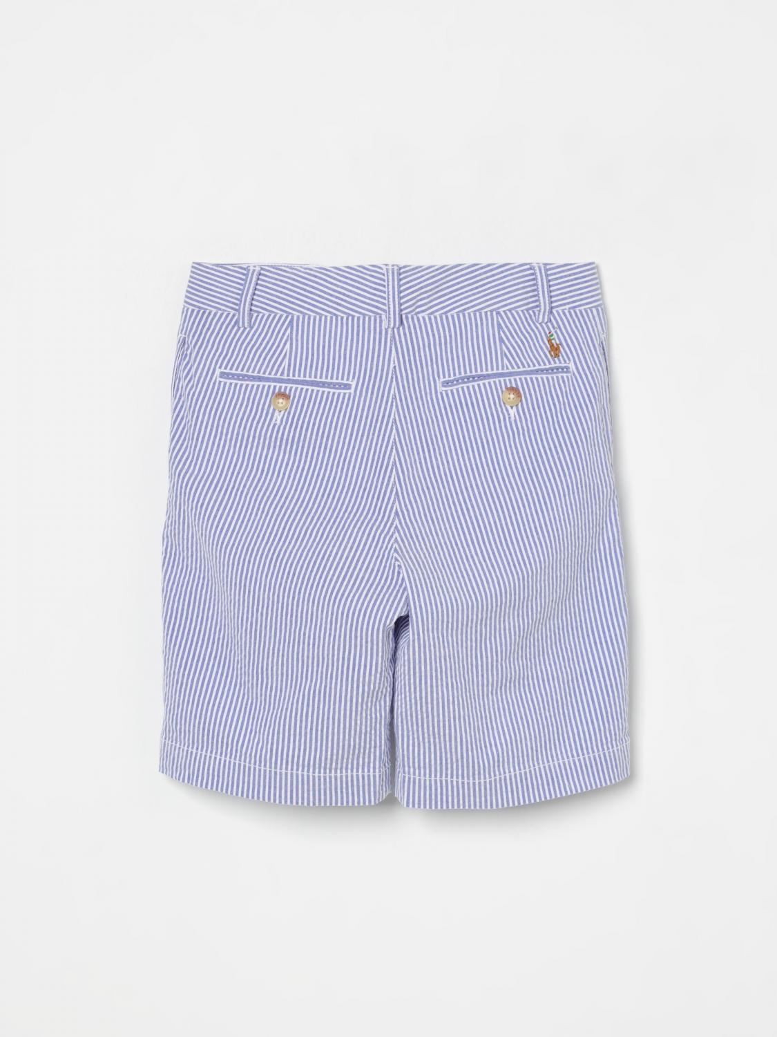 POLO RALPH LAUREN SHORTS: Polo Ralph Lauren striped cotton shorts, Blue - Img 2