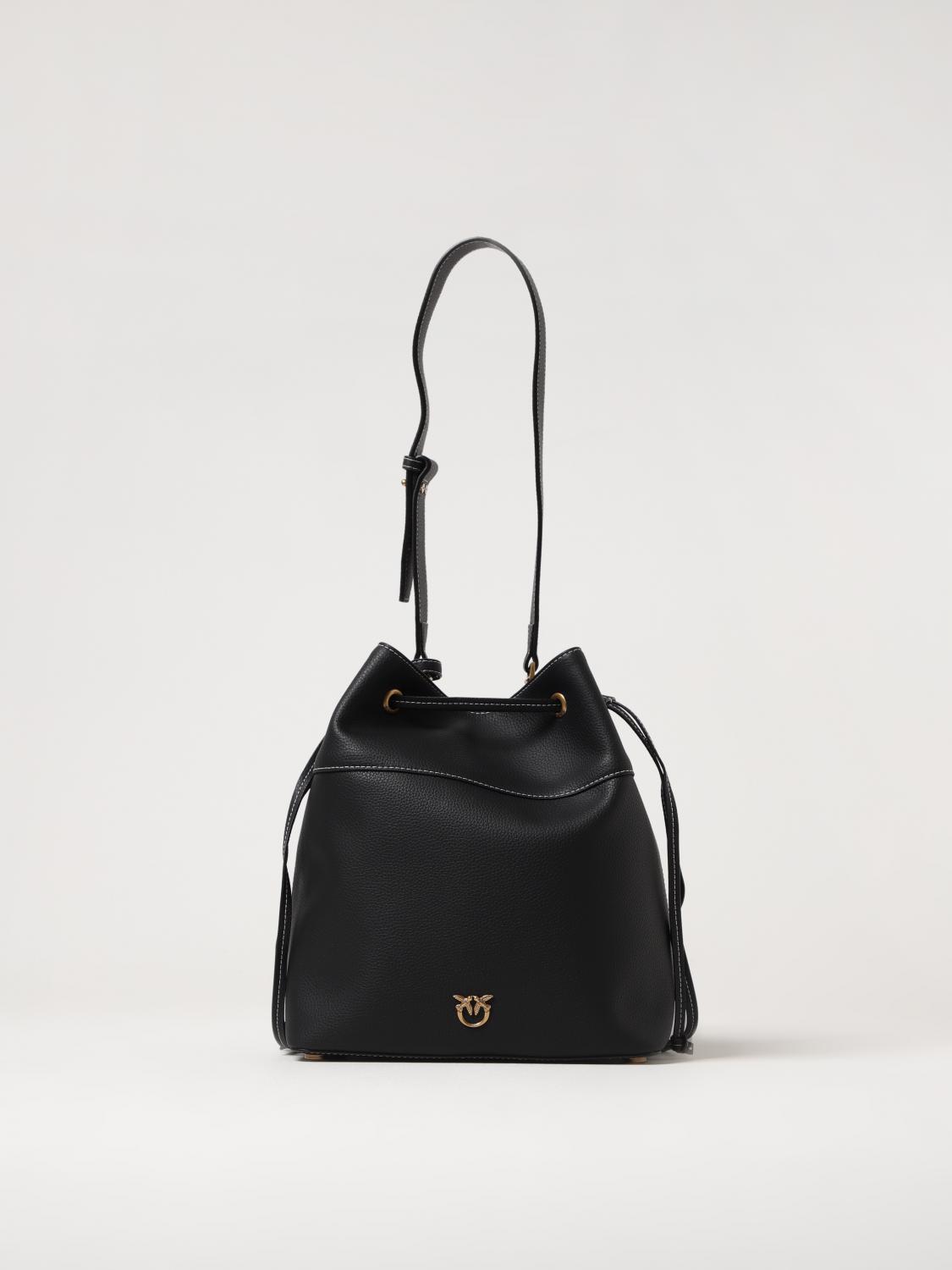 PINKO BORSA A SPALLA: Borsa Pinko in pelle a grana , Nero - Img 1