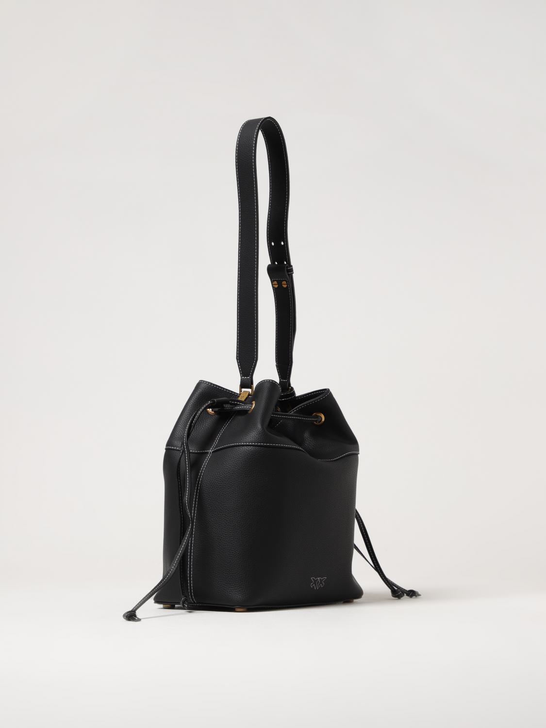 PINKO BORSA A SPALLA: Borsa Pinko in pelle a grana , Nero - Img 2