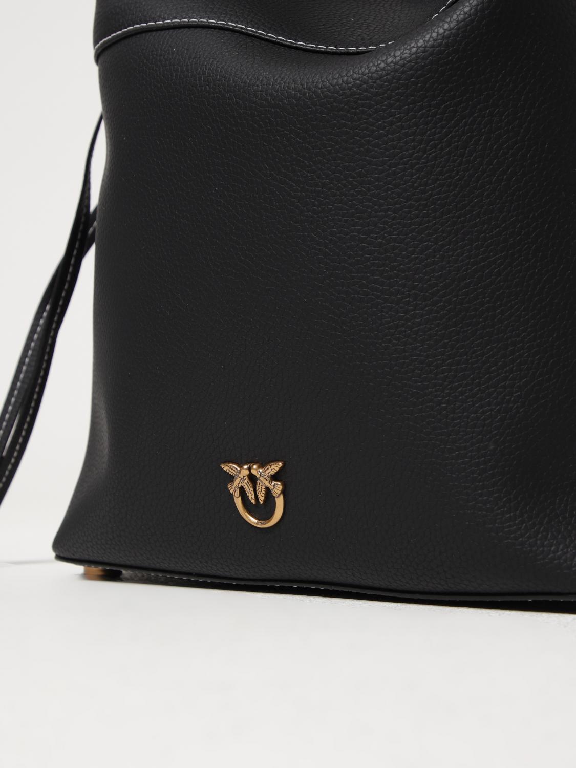 PINKO BORSA A SPALLA: Borsa Pinko in pelle a grana , Nero - Img 3