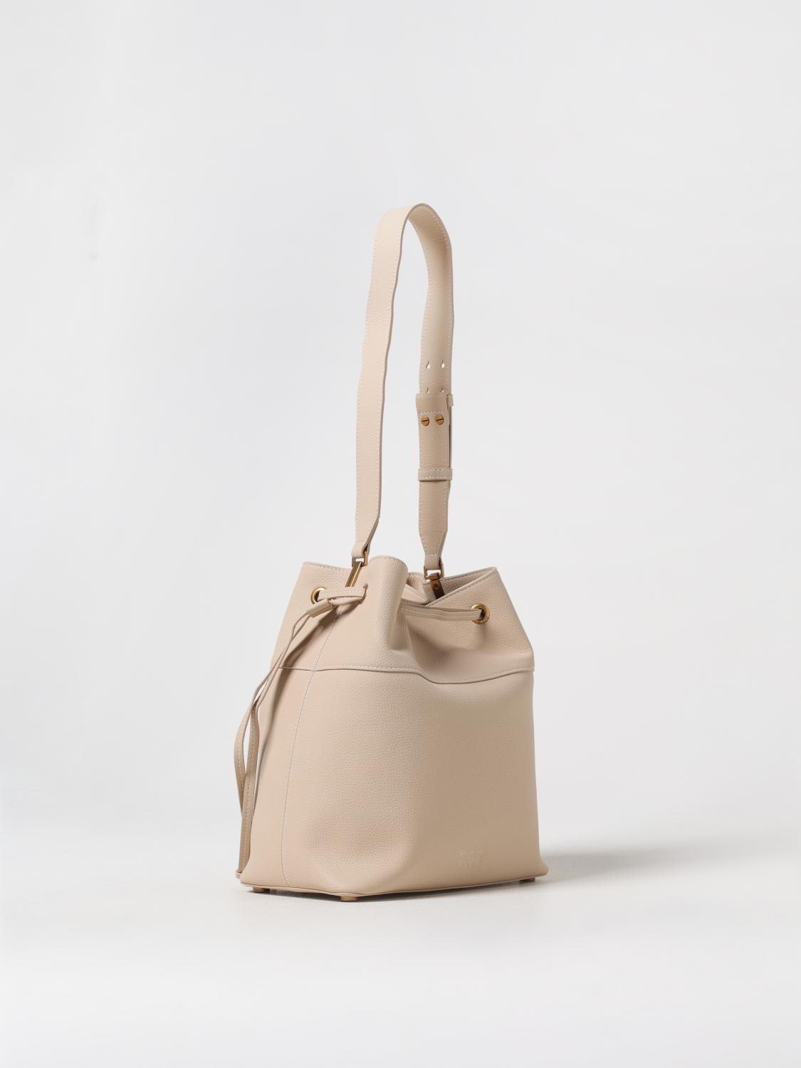 PINKO BORSA A SPALLA: Borsa Pinko in pelle a grana , Beige - Img 2