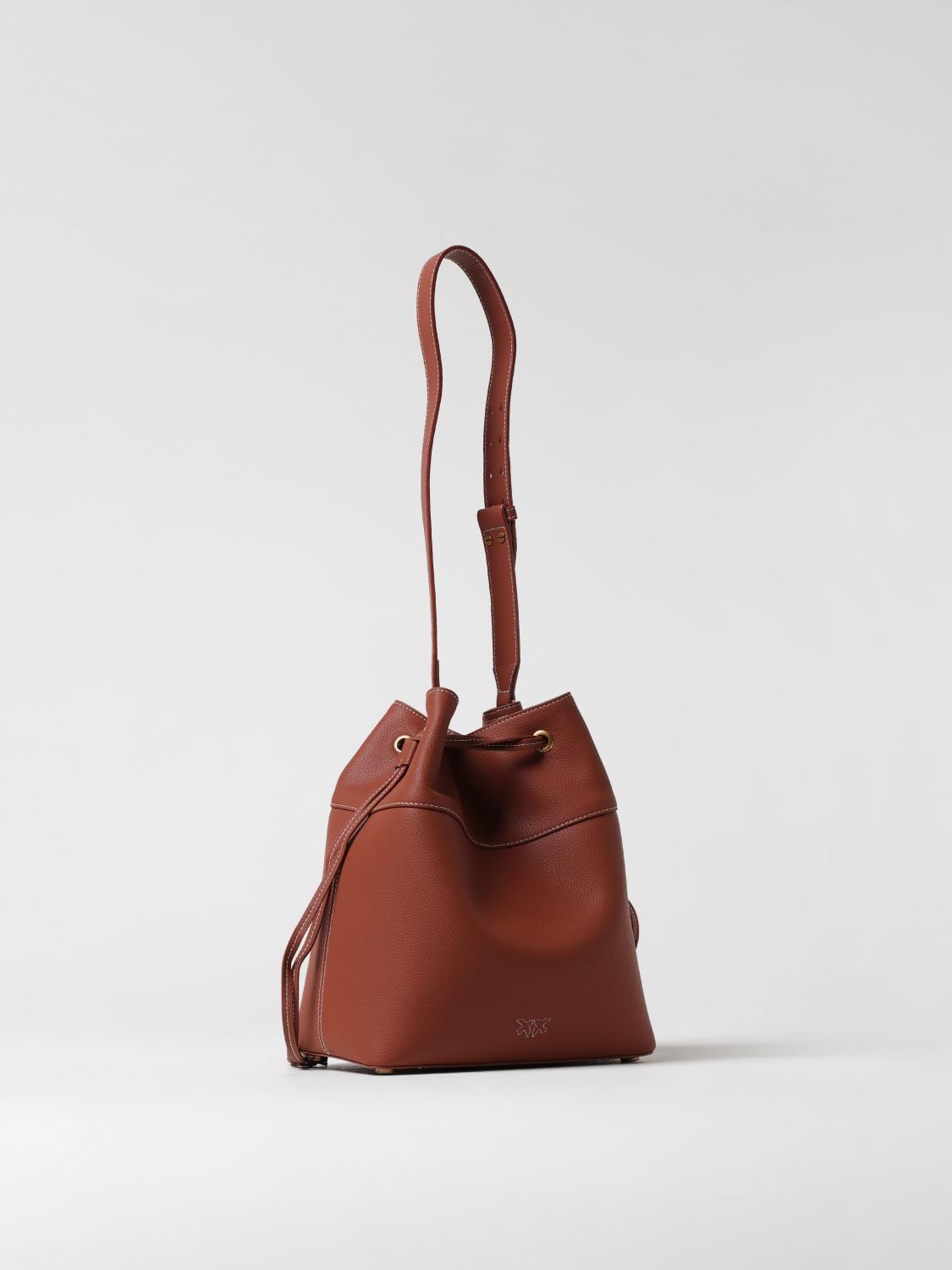 PINKO BORSA A SPALLA: Borsa Pinko in pelle a grana , Marrone - Img 2