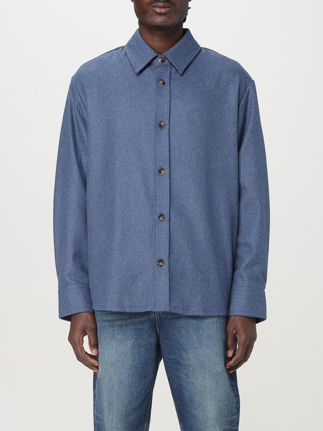 A.P.C. JACKET: A.P.C. wool blend overshirt, Sky Blue - Img 1