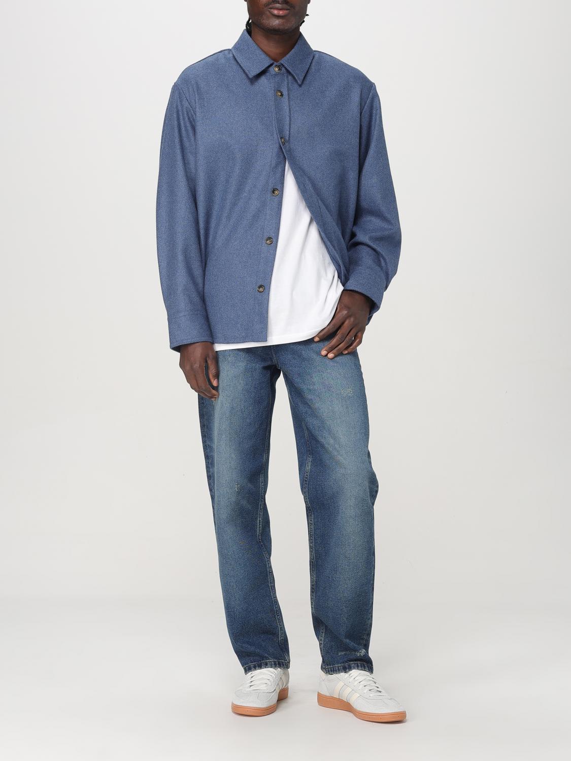 A.P.C. JACKET: A.P.C. wool blend overshirt, Sky Blue - Img 2
