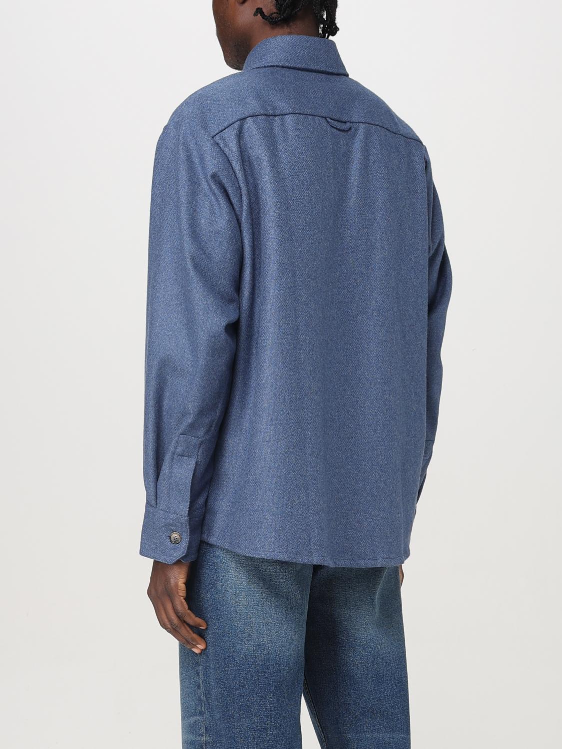 A.P.C. JACKET: A.P.C. wool blend overshirt, Sky Blue - Img 3
