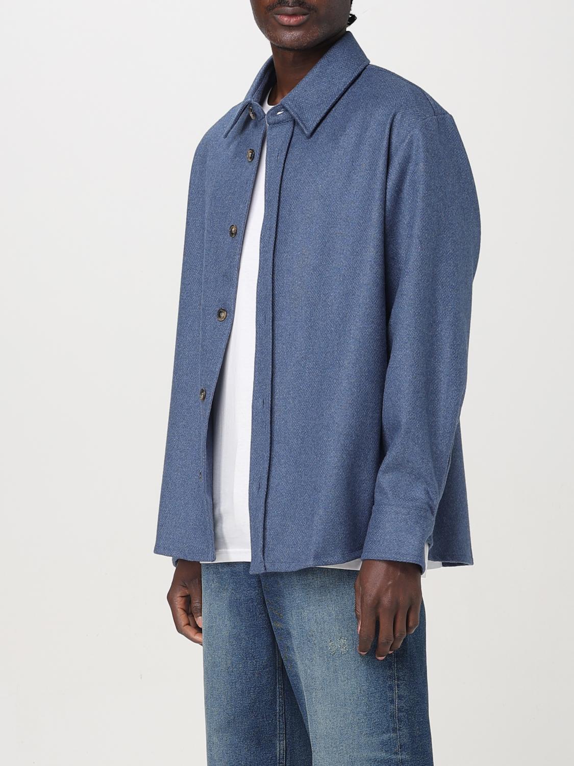 A.P.C. JACKET: A.P.C. wool blend overshirt, Sky Blue - Img 4