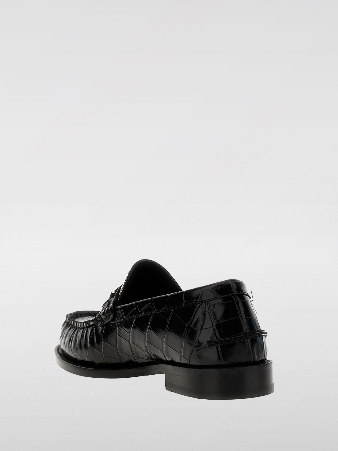 VERSACE MOCASSINI: Mocassino Medusa '95 Versace in pelle stampa cocco , Nero - Img 3