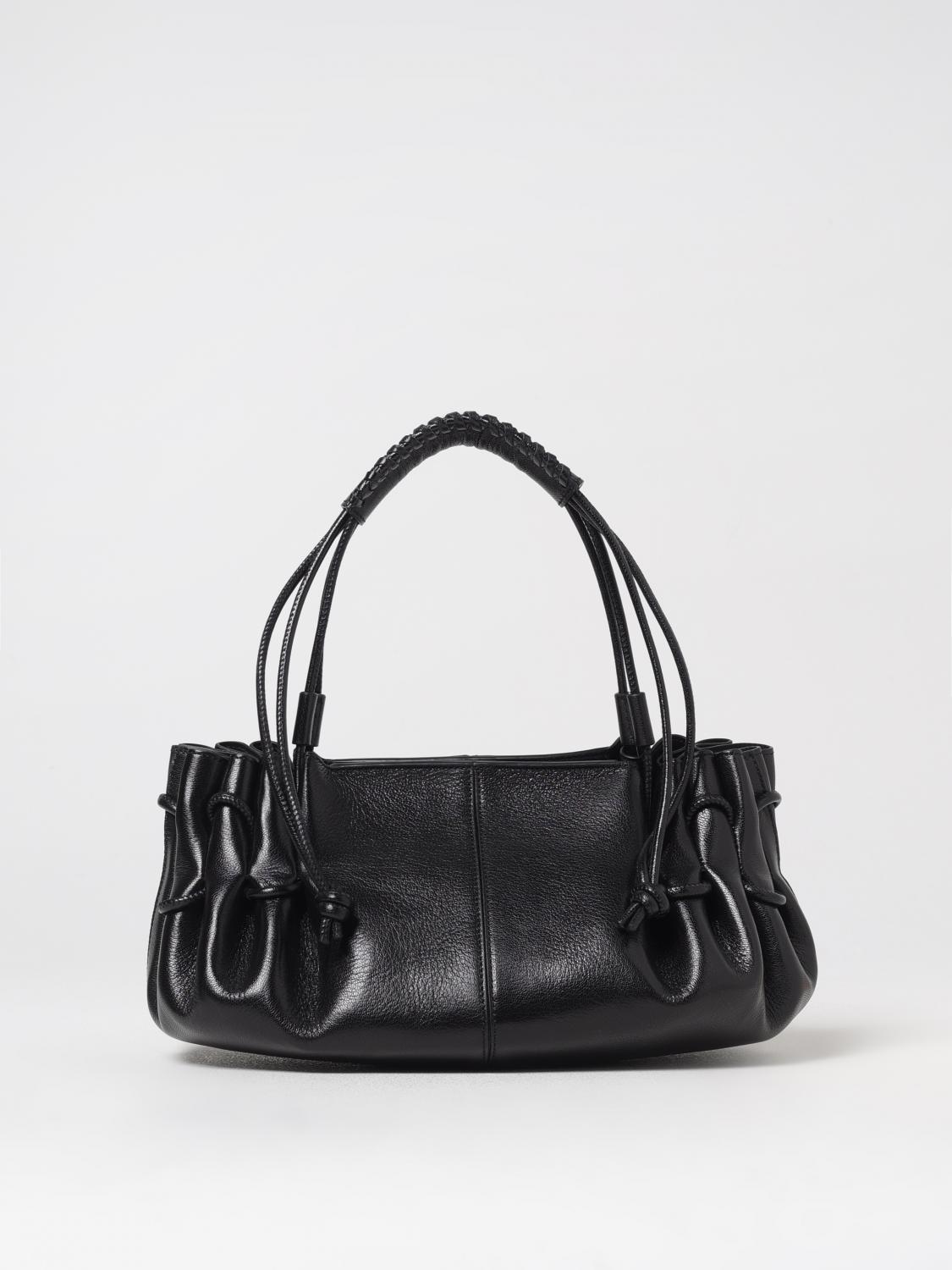 HEREU BORSA A SPALLA: Borsa Arta Hereu in pelle a grana naturale , Nero - Img 1