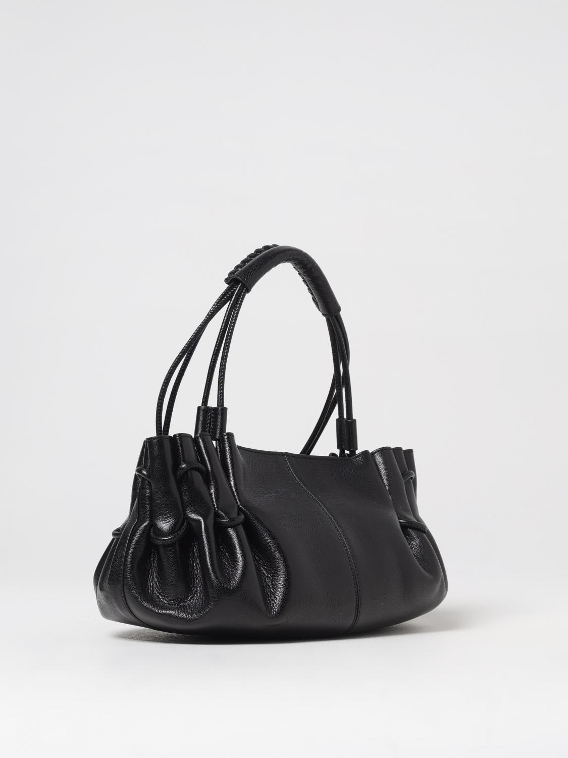 HEREU BORSA A SPALLA: Borsa Arta Hereu in pelle a grana naturale , Nero - Img 2