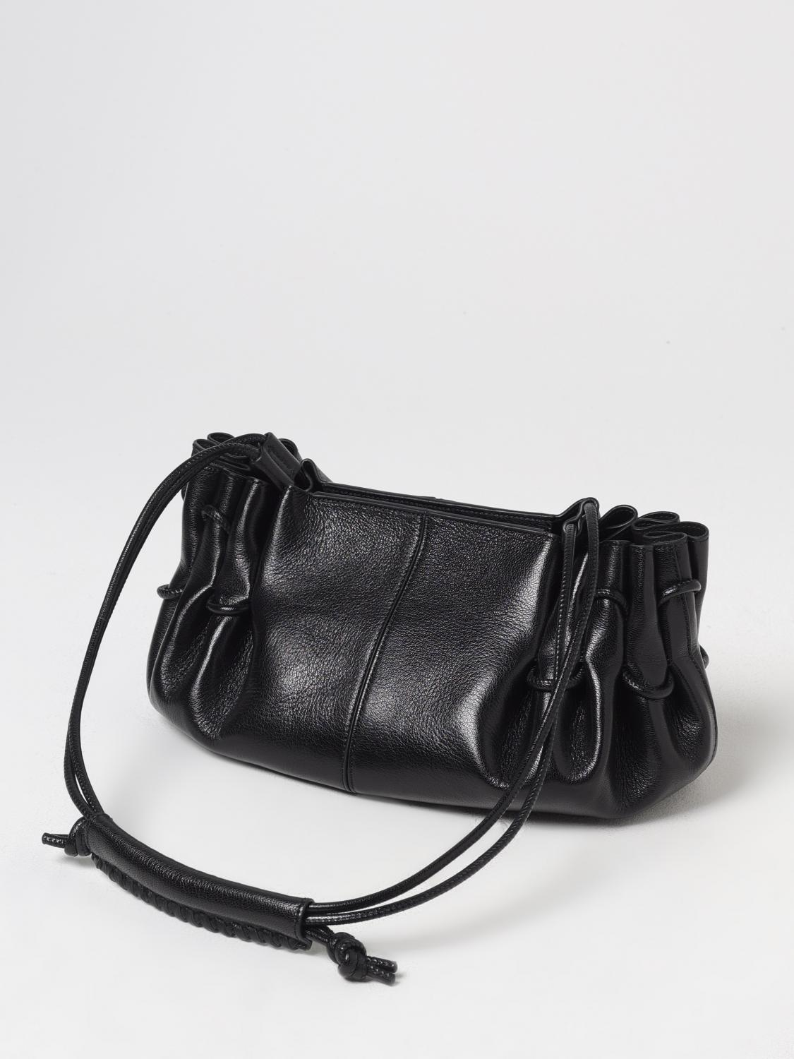 HEREU BORSA A SPALLA: Borsa Arta Hereu in pelle a grana naturale , Nero - Img 3