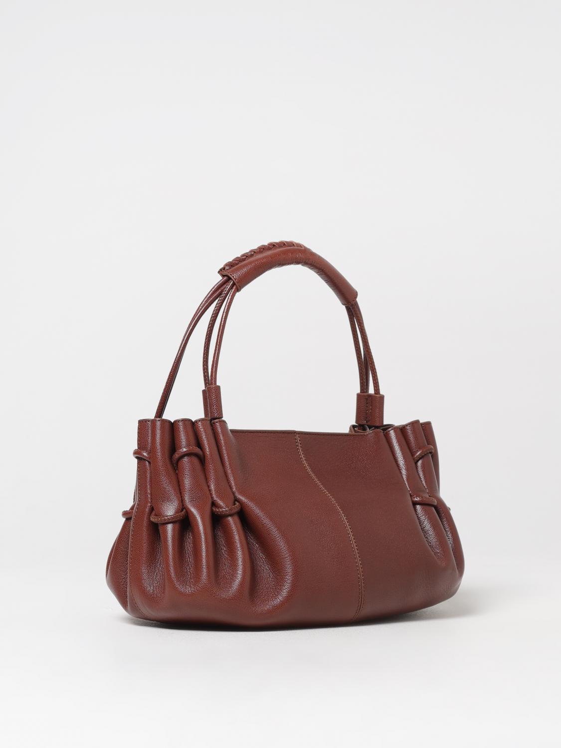 HEREU BORSA A SPALLA: Borsa Arta Hereu in pelle a grana naturale , Marrone - Img 2