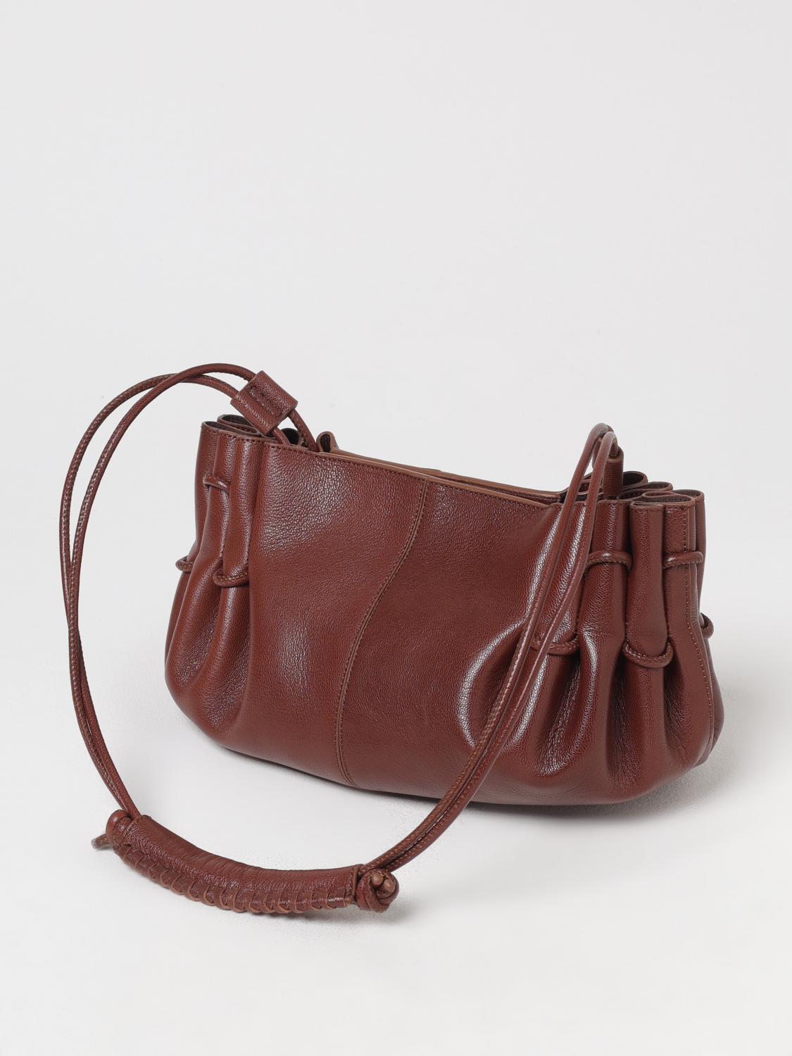 HEREU BORSA A SPALLA: Borsa Arta Hereu in pelle a grana naturale , Marrone - Img 3