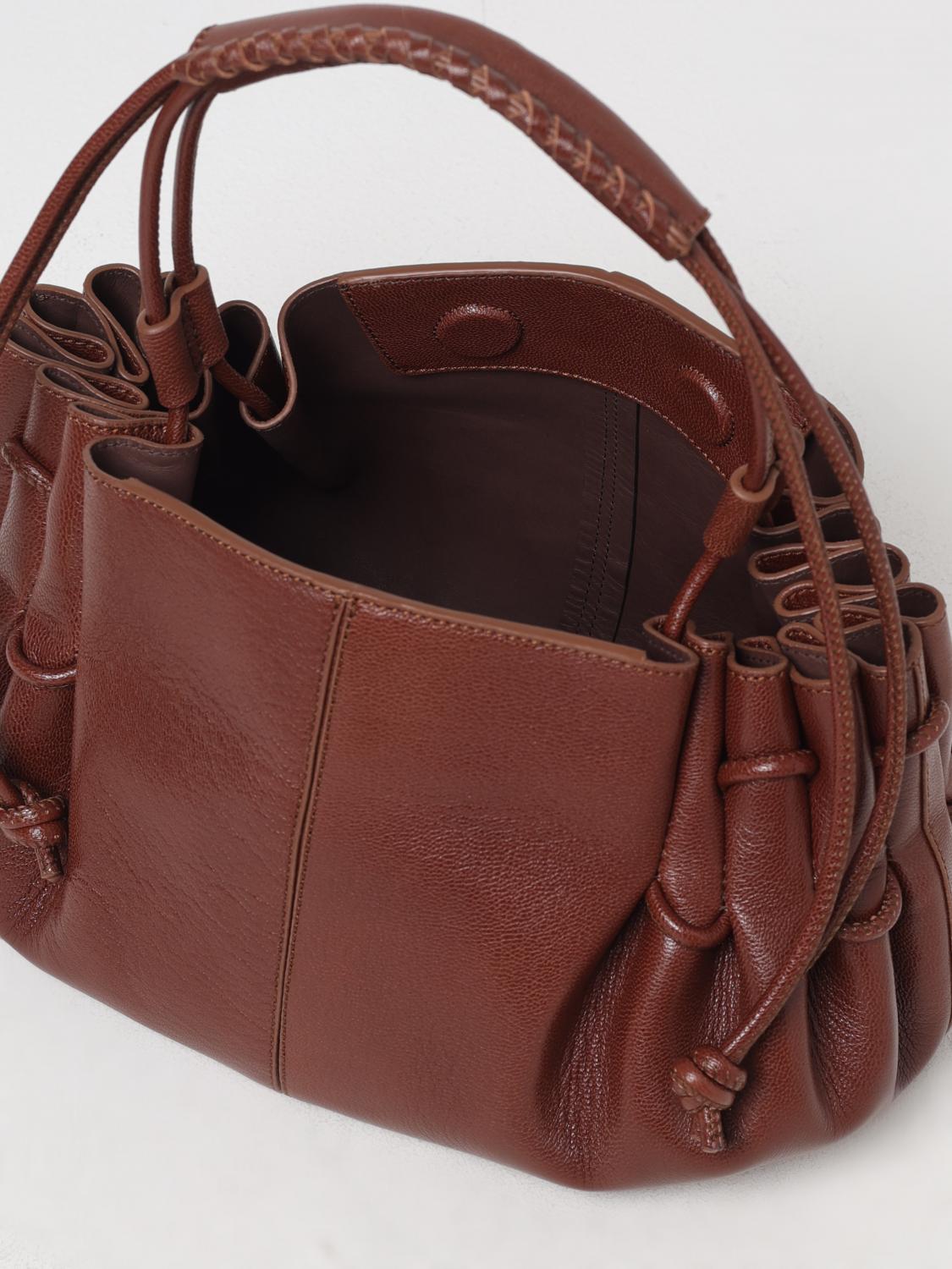 HEREU BORSA A SPALLA: Borsa Arta Hereu in pelle a grana naturale , Marrone - Img 4