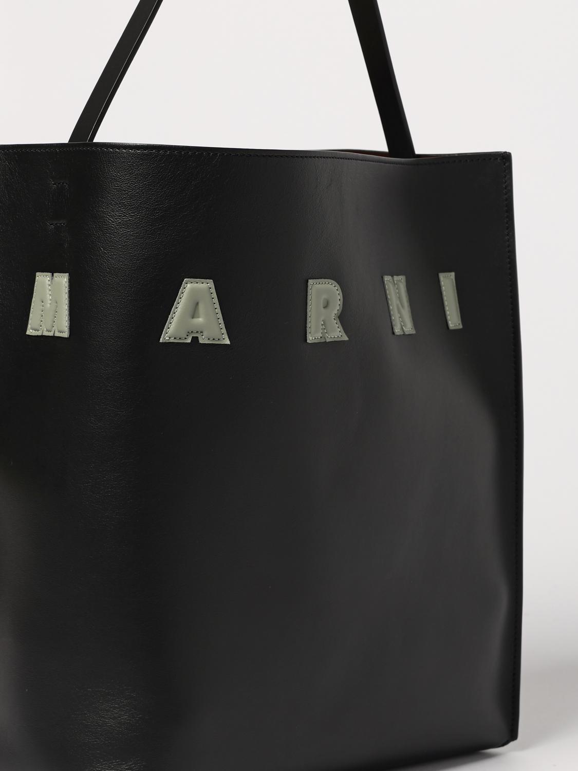 MARNI BORSA A SPALLA: Borsa Museo Medium Marni in pelle , Nero - Img 4