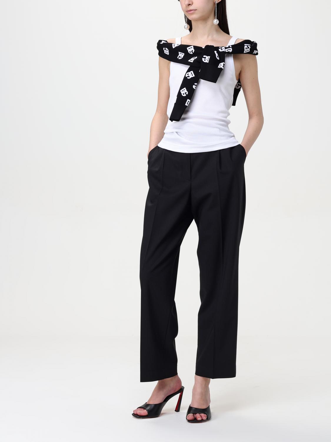 DOLCE & GABBANA TOP: Top in cotone Dolce & Gabbana, Bianco - Img 2