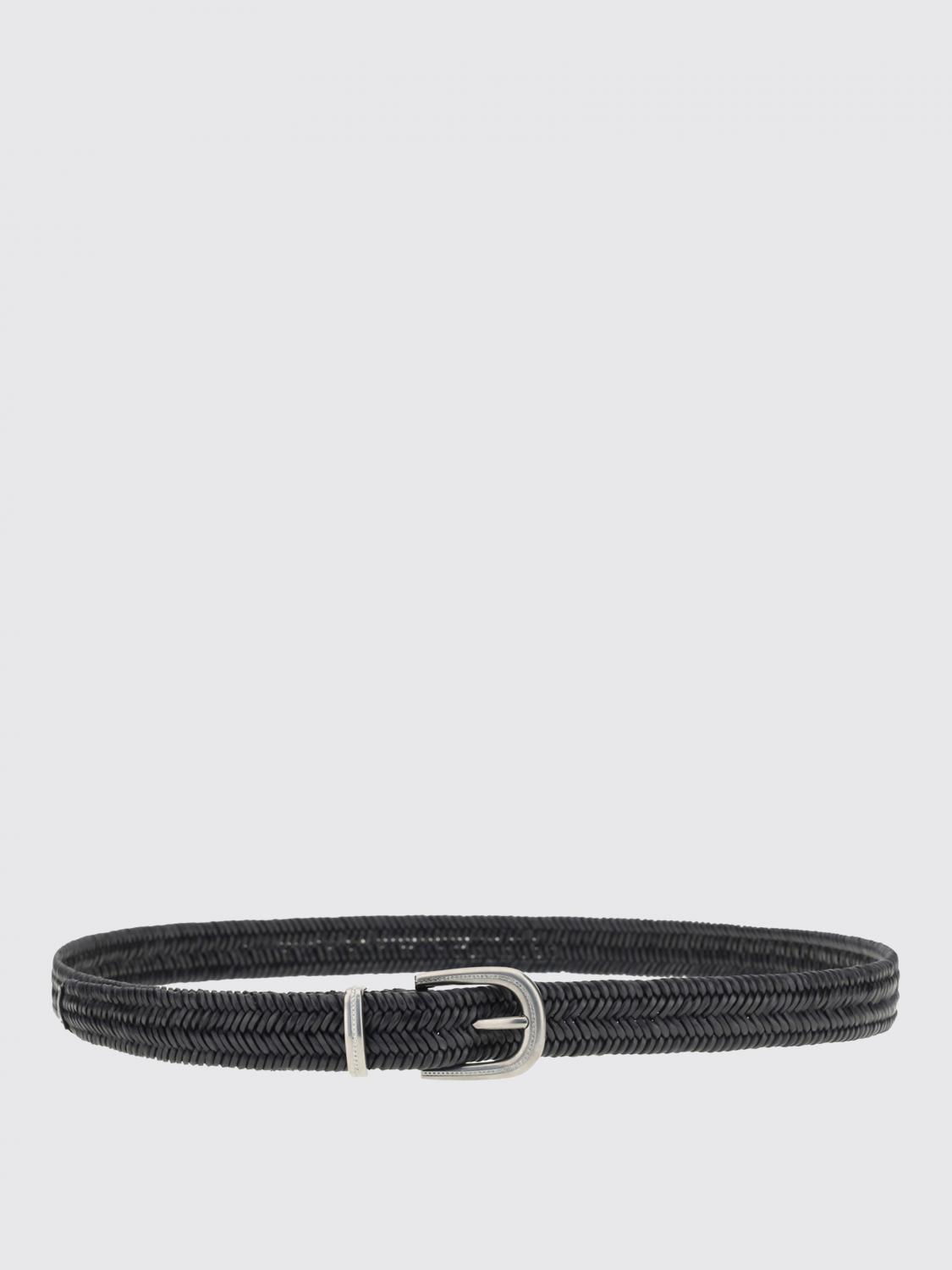 BRUNELLO CUCINELLI CINTURA: Cintura Brunello Cucinelli in pelle stretch intrecciata , Nero - Img 2