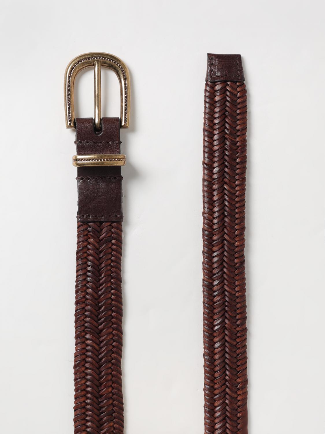 BRUNELLO CUCINELLI CINTURA: Cintura Brunello Cucinelli in pelle stretch intrecciata , Marrone - Img 2